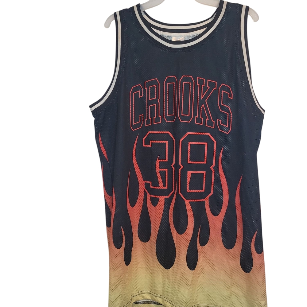 Crooks & Castles Flames Basketball Jersey